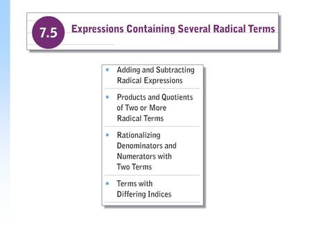 Adding and Subtracting Radical Expressions