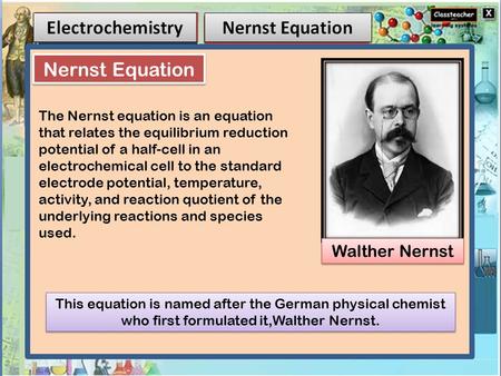 Nernst Equation Walther Nernst