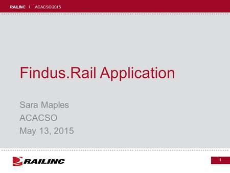 RAILINC I ACACSO 2015 + + + + + + + + + + + + + + + + + + + + + + + + + + + + + + + + + + + + + + + + + + + + + + + + + + + + + + + + + + + + + + + + +