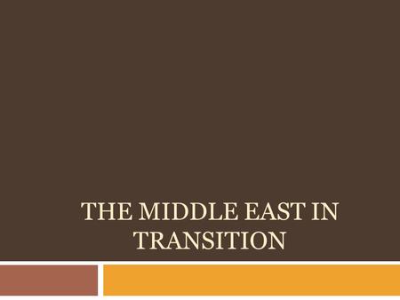 THE MIDDLE EAST IN TRANSITION. Pan-Arabism Pan-Arabism is a movement that sought to unite all Arabs based on a common language and culture and create.