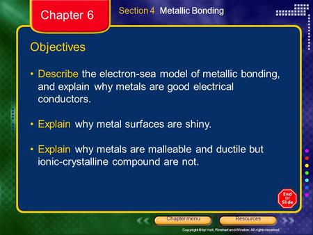 Section 4  Metallic Bonding