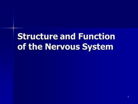 Structure and Function of the Nervous System