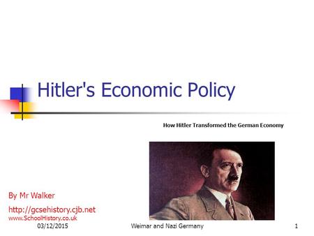 Hitler's Economic Policy