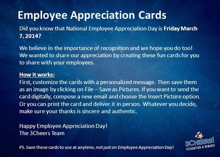 Employee Appreciation Cards