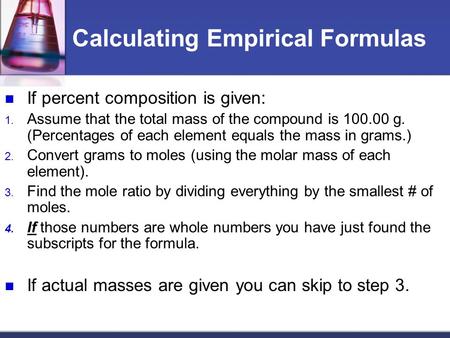 Calculating Empirical Formulas