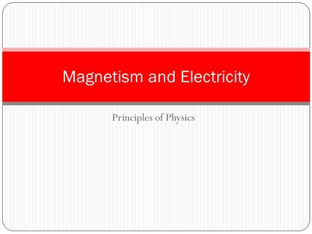 Principles of Physics Magnetism and Electricity. 3 Dimensional Directions Right Left Up Down Into Out of page page xxxxx.