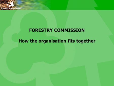 FORESTRY COMMISSION How the organisation fits together.