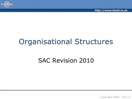 Organisational Structures