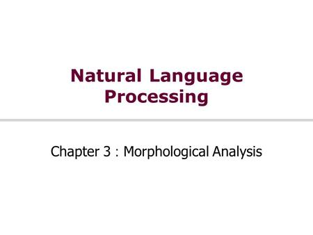 Natural Language Processing