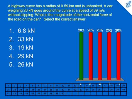 A highway curve has a radius of km and is unbanked