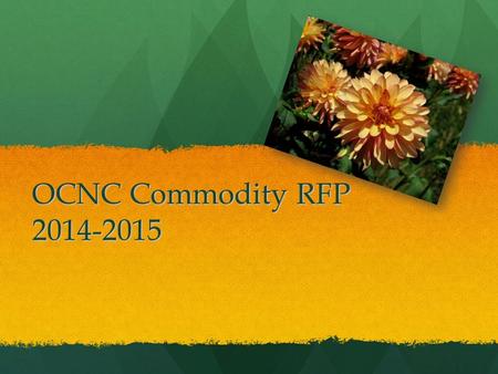 OCNC Commodity RFP 2014-2015. CRFP 2014-2015 Pricing for Pricing for Fee for Service Fee for Service Net Off Invoice Net Off Invoice Cash Rebate Cash.