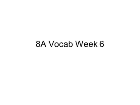 8A Vocab Week 6. solicitude Noun Anxiety and concern; concern for the well-being of others “After leaving for college, she called home twice a week to.