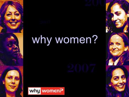 Why women?. Women’s Resource Centre Capacity building, infrastructure body for women’s organisations Provide training, one-to-one support, policy consultations,