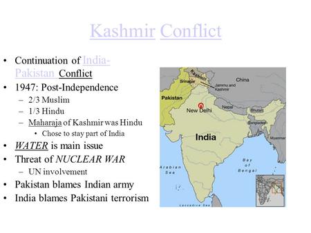 Kashmir Conflict Continuation of India-Pakistan Conflict