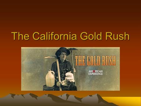 The California Gold Rush. January 24, 1848 The California gold rush began when gold was discovered at Sutter’s Mill, CA As the news of discovery spread,