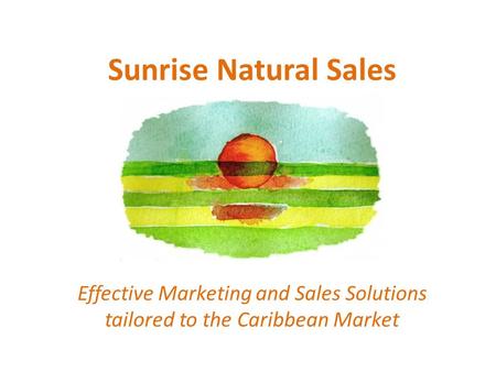 Sunrise Natural Sales Effective Marketing and Sales Solutions tailored to the Caribbean Market.