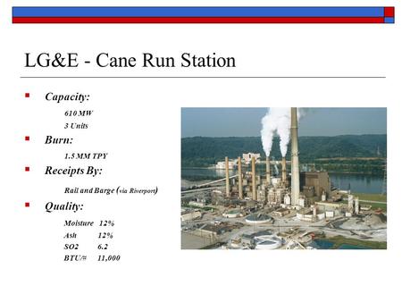 LG&E - Cane Run Station Rail and Barge (via Riverport)