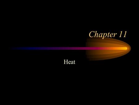 Chapter 11 Heat. Chapter 11 Objectives Define heat Identify specific heat Differentiate between types of latent heat Identify types of heat transfer Account.