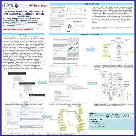 Information Modeling and Semantic Web Application For National Climate Assessment Jin Guang Zheng 1 Curt Tilmes 2