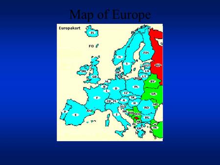 Map of Europe. Citizen amount In Denmark we are 5,5 million people.