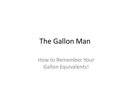 The Gallon Man How to Remember Your Gallon Equivalents!