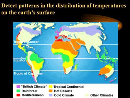 Detect patterns in the distribution of temperatures on the earth’s surface.