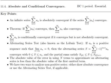 In the previous section, we studied positive series, but we still lack the tools to analyze series with both positive and negative terms. One of the keys.