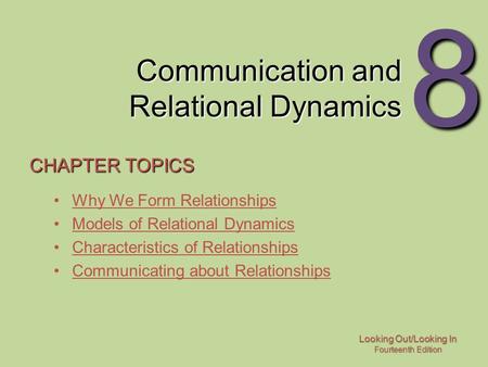 Communication and Relational Dynamics