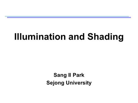 Illumination and Shading