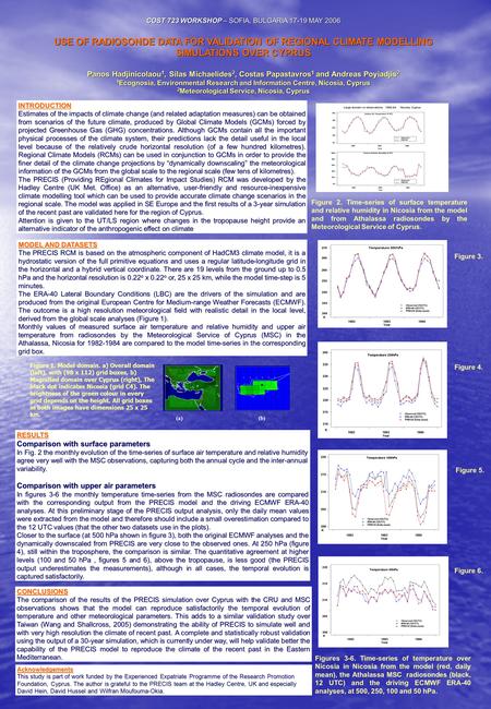 COST 723 WORKSHOP – SOFIA, BULGARIA 17-19 MAY 2006 USE OF RADIOSONDE DATA FOR VALIDATION OF REGIONAL CLIMATE MODELLING SIMULATIONS OVER CYPRUS Panos Hadjinicolaou.