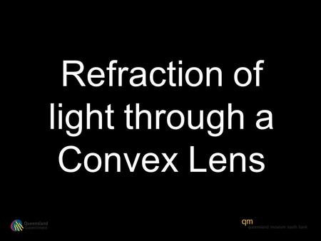 Refraction of light through a Convex Lens. Lens diagram a cross section through the centre plane.