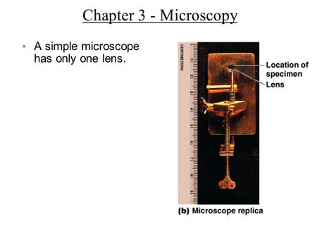 A simple microscope has only one lens. Chapter 3 - Microscopy.