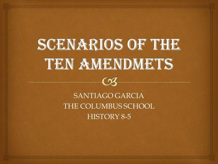 SANTIAGO GARCIA THE COLUMBUS SCHOOL HISTORY 8-5.  Hey sir!, you cannot express religious practice or speech at the public park. Other citizen are getting.