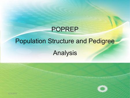 POPREP Population Structure and Pedigree Analysis 12/5/20151.