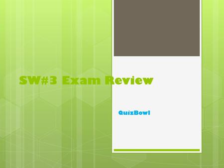 SW#3 Exam Review QuizBowl. 1. Short Answer Question  Where do most people in Russia live?