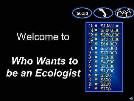 15 14 13 12 11 10 9 8 7 6 5 4 3 2 1 $1 Million $500,000 $250,000 $125,000 $64,000 $32,000 $16,000 $8,000 $4,000 $2,000 $1,000 $500 $300 $200 $100 Welcome.