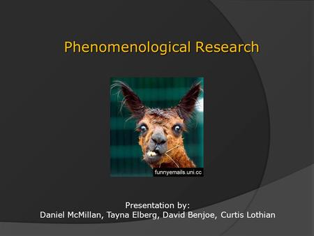 Phenomenological Research