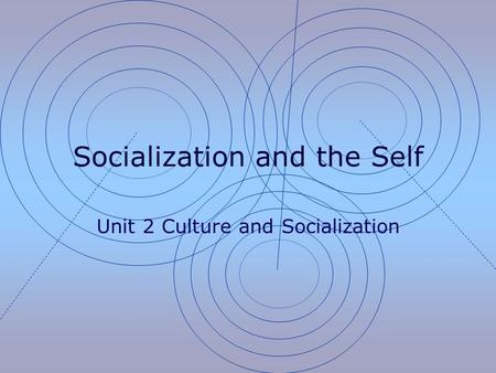 Socialization and the Self