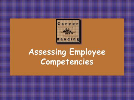 Assessing Employee Competencies. Competency Assessment Employee competency assessment is the process of determining the employee’s current skills/knowledge/abilities.