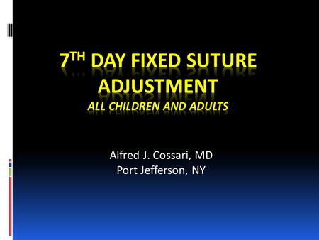 Alfred J. Cossari, MD Port Jefferson, NY. Financial Disclosure  I have no financial interests or relationships to disclose.