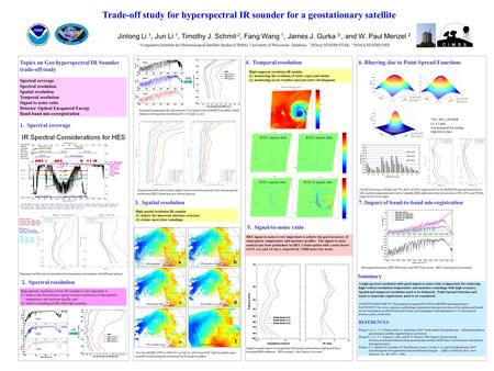 Jinlong Li 1, Jun Li 1, Timothy J. Schmit 2, Fang Wang 1, James J. Gurka 3, and W. Paul Menzel 2 1 Cooperative Institute for Meteorological Satellite Studies.