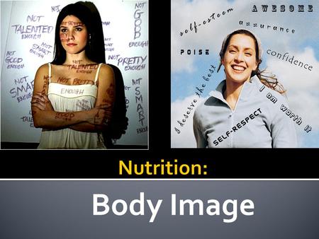 Body Image.  Body image involves our perception, imagination, emotions, and physical sensations of and about our bodies. It’s not static - but ever changing;