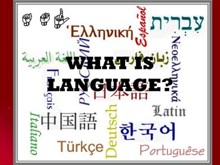 WHAT IS LANGUAGE?. INTRODUCTION In order to interact,human beings have developed a language which distinguishes them from the rest of the animal world.