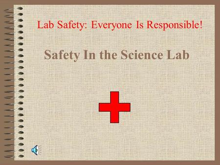 Safety In the Science Lab Lab Safety: Everyone Is Responsible!