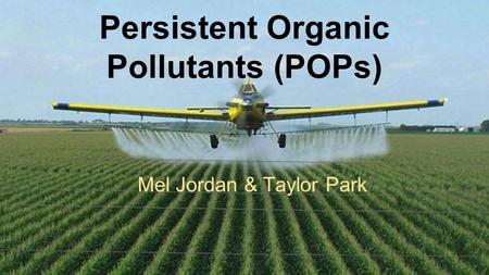 Persistent Organic Pollutants (POPs) Mel Jordan & Taylor Park.