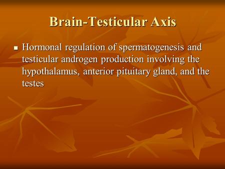 Brain-Testicular Axis