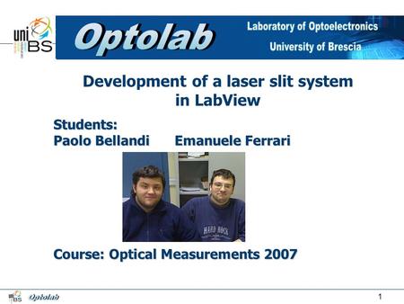 Development of a laser slit system in LabView