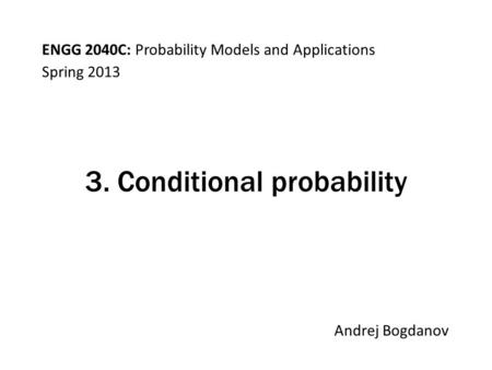 3. Conditional probability