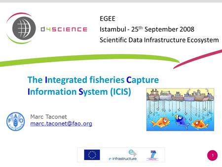 1 The Integrated fisheries Capture Information System (ICIS) Marc Taconet EGEE Istambul - 25 th September 2008 Scientific Data Infrastructure.