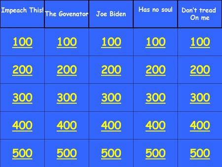 200 300 400 500 100 200 300 400 500 100 200 300 400 500 100 200 300 400 500 100 200 300 400 500 Impeach This! The GovenatorJoe Biden Has no soul Don’t.